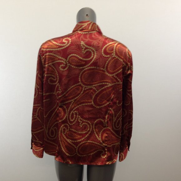 EZS By Haggar Size PXL Women's Red Gold Orange - Picture 3 of 5